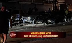 Meram’da çarpılmayla park halindeki araçlara savruldular!