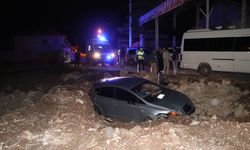 İnşaat alana uçtu, çukura çakıldı!