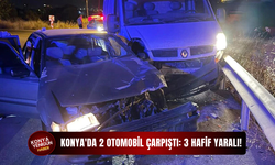 Konya'da 2 otomobil çarpıştı: 3 hafif yaralı!