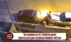 Konya'da kutlama yaparken otomobili yaktılar!