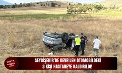 Seydişehir’de devrilen otomobildeki 3 kişi hastaneye kaldırıldı!