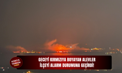 Geceyi kırmızıya boyayan alevler ilçeyi alarm durumuna geçirdi!
