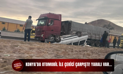 Konya’da otomobil ile çekici çarpıştı! Yaralı var…