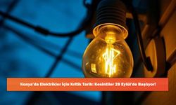 Konya’da Elektrikler İçin Kritik Tarih: Kesintiler 28 Eylül’de Başlıyor!