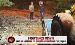 Heyelanla kapanan yol ekiplerin hızlı müdahalesiyle açıldı