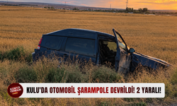 Kulu'da otomobil şarampole devrildi! 2 yaralı!