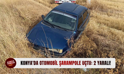 Konya'da otomobil şarampole uçtu: 2 yaralı!