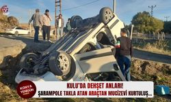 Şarampole takla atan araçtan mucizevi kurtuluş…