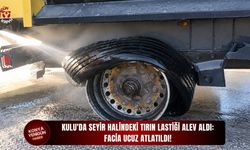 Kulu'da seyir halindeki tırın lastiği alev aldı: Facia ucuz atlatıldı!