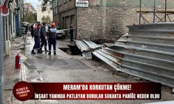 İnşaat yanında patlayan borular sokakta paniğe neden oldu