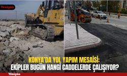 Konya'da yol yapım mesaisi sürüyor