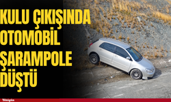 Kulu çıkışında otomobil şarampole düştü