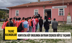 Konya’da 1 öğretmen ve 2 öğrencili köy okulunda bayram coşkusu böyle yaşandı