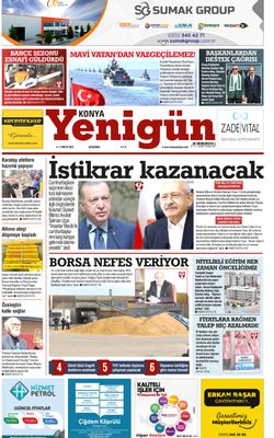 Konya Yenigün Gazetesi - 17.05.2023 Manşeti