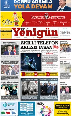 Konya Yenigün Gazetesi - 20.05.2023 Manşeti
