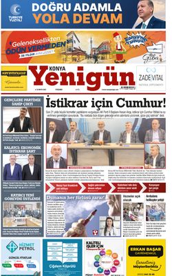 Konya Yenigün Gazetesi - 25.05.2023 Manşeti