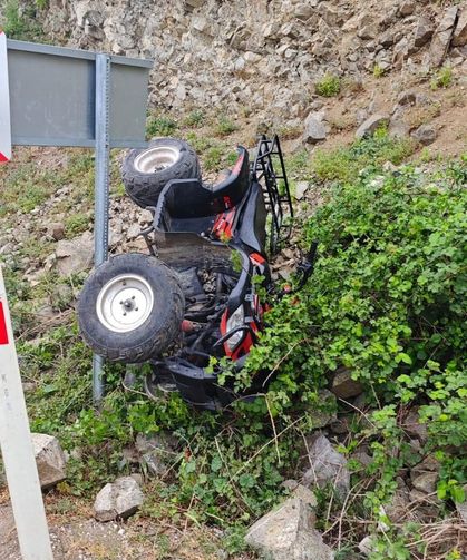 Tokat’ta ATV devrildi, sürücü yaralandı