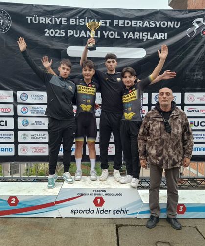 Konya Büyükşehirli pedallardan 4 madalya, bir turkuaz forma
