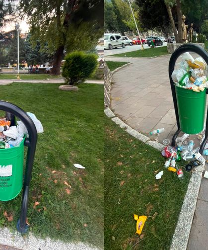 Akşehir Gülmece Parkı’nda çöp çilesi büyüyor!