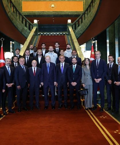 Cumhurbaşkanı Erdoğan’dan Süper Lig’in yeni ekiplerine Külliye’de kabul