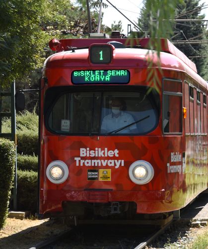 Konya'da bisiklet tramvayı güzergâhı geçici olarak kısaltıldı