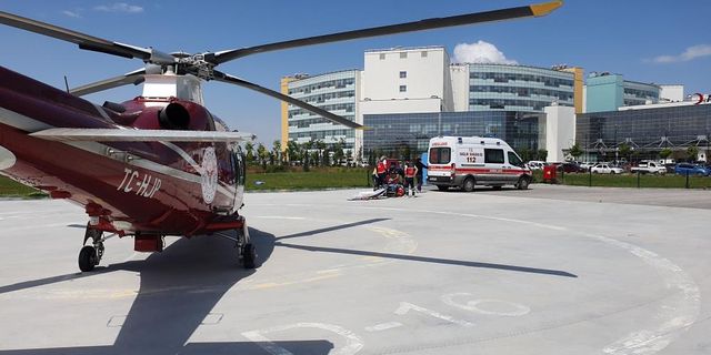 Kalp krizi geçiren hasta hava ambulansıyla hastaneye nakledildi