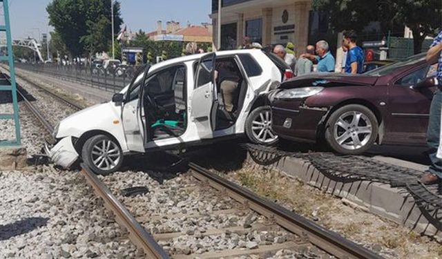 Konya'da tramvay hattında kaza!