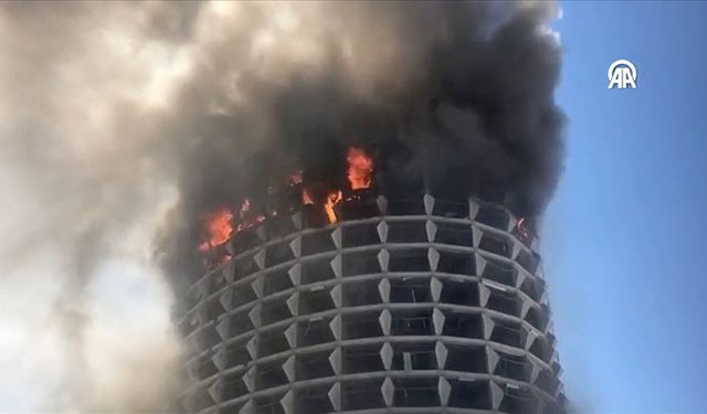 Gaziantep'te kullanılmayan 17 katlı otelde yangın