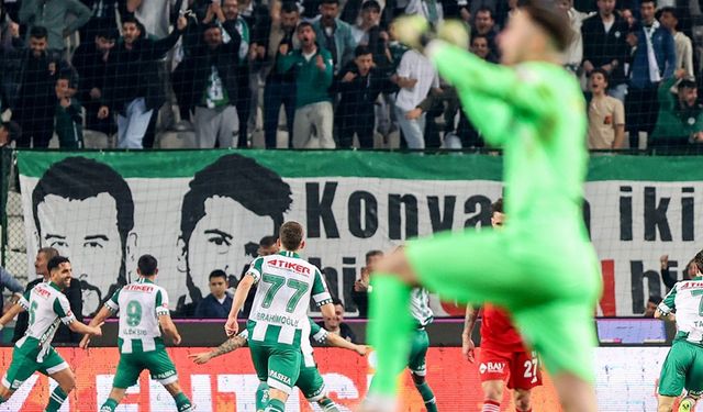 Konyaspor 9 kişiyle zafer kazandı
