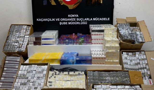 Konya'da silah ve kaçak sigara operasyonu