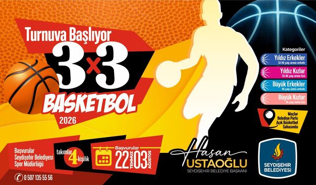 Seydişehir’de sokak basketbolu heyecanı başlıyor: 3x3 Turnuvası i̇çin kayıtlar açıldı!