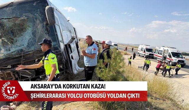 Niğde-Ankara Otobanında korkutan kaza: Şehirlerarası yolcu otobüsü yoldan çıktı