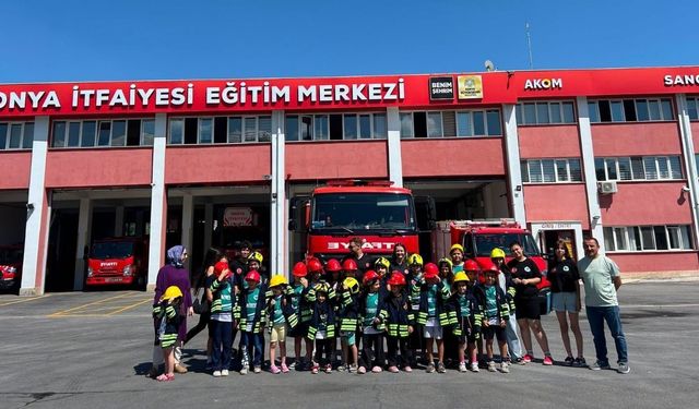 Meram'da genç sporculara yangın eğitimi uygulamalı anlatıldı!