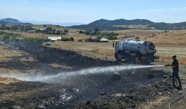 Kırsal alanda yangın! Köylü seferber oldu…