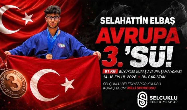 Selçuklu’nun milli sporcusu Selahattin Elbaş’tan büyük başarı!
