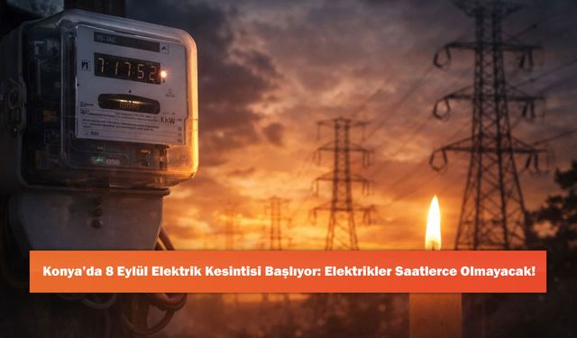 Konya’da 8 Eylül Elektrik Kesintisi Başlıyor: Elektrikler Saatlerce Olmayacak!