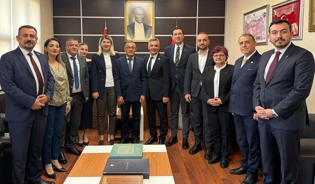 CHP heyetinden Konya Barosu Başkanı Oktay Unkur'a ziyaret