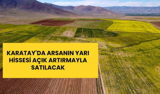 Karatay'da arsanın yarı hissesi açık artırmayla satılacak