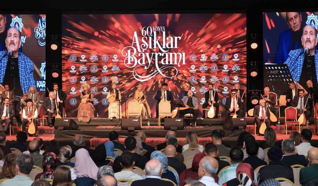 60. Konya Âşıklar Bayramı’nda sazın ve sözün coşkusu yaşandı