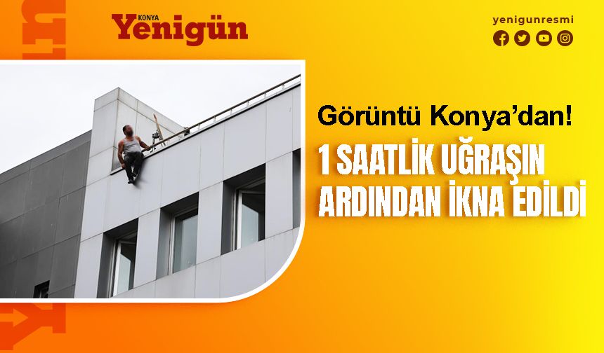 Konya'da intihar girişimi kamerada!
