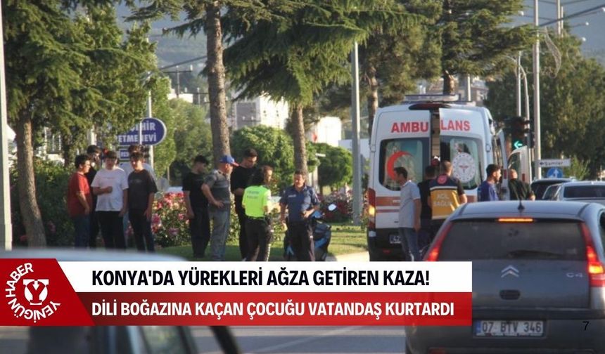 Konya'da yürekleri ağza getiren kaza: Küçük çocuğu parkta gezen vatandaş son anda kurtardı