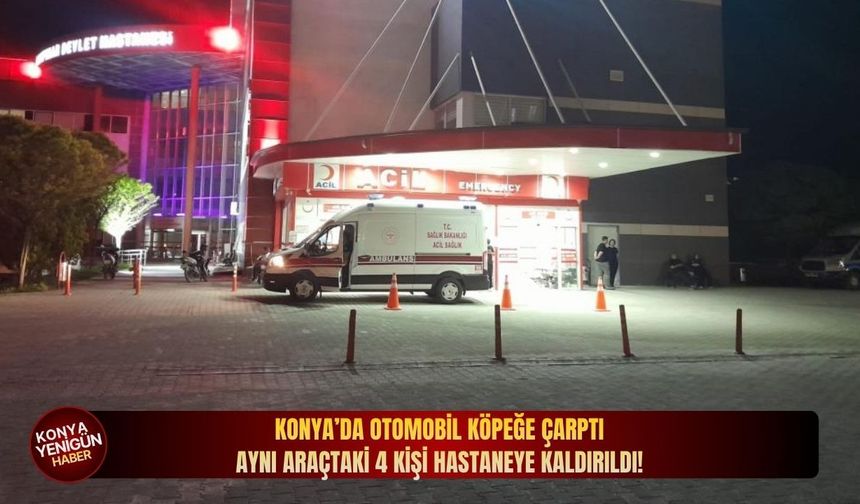 Konya’da otomobil köpeğe çarptı: Aynı araçtaki 4 kişi hastaneye kaldırıldı!