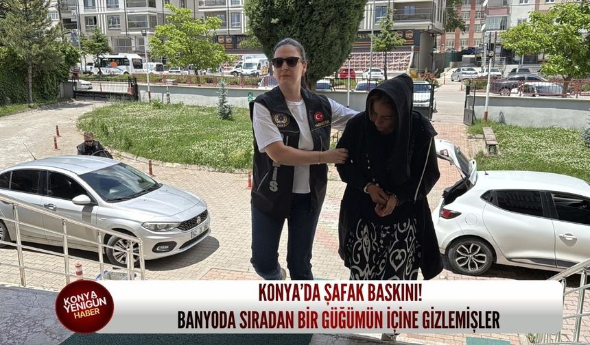 Konya’da şafak baskını! Banyoda sıradan bir güğümün içine gizlemişler