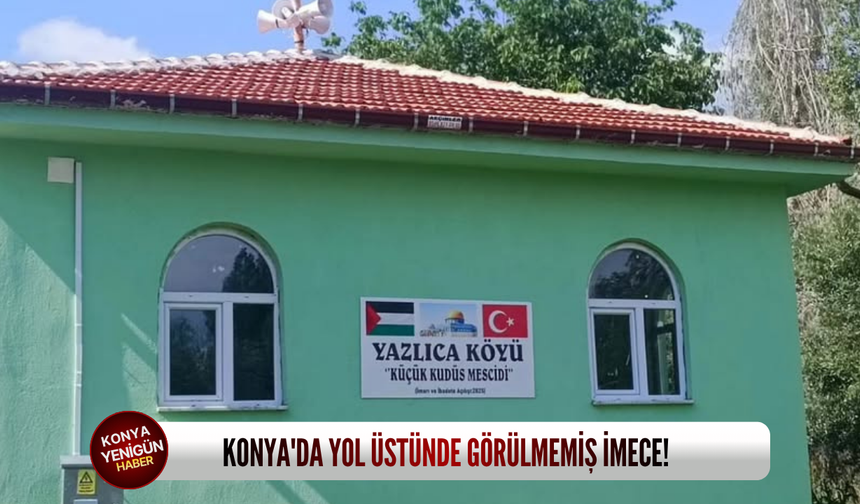 Konya'da yol üstünde görülmemiş imece!