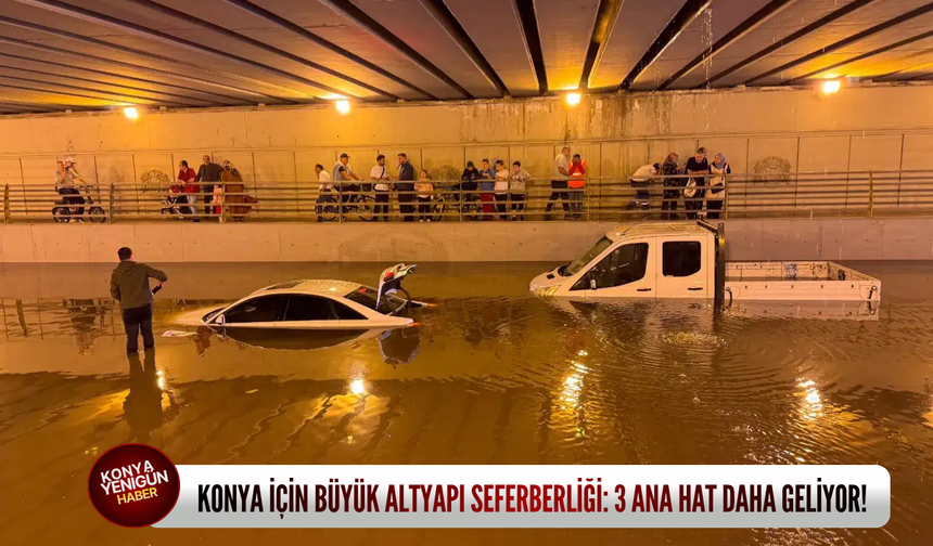 Konya'nın kanalizasyon altyapısına 3 ana hat daha geliyor!