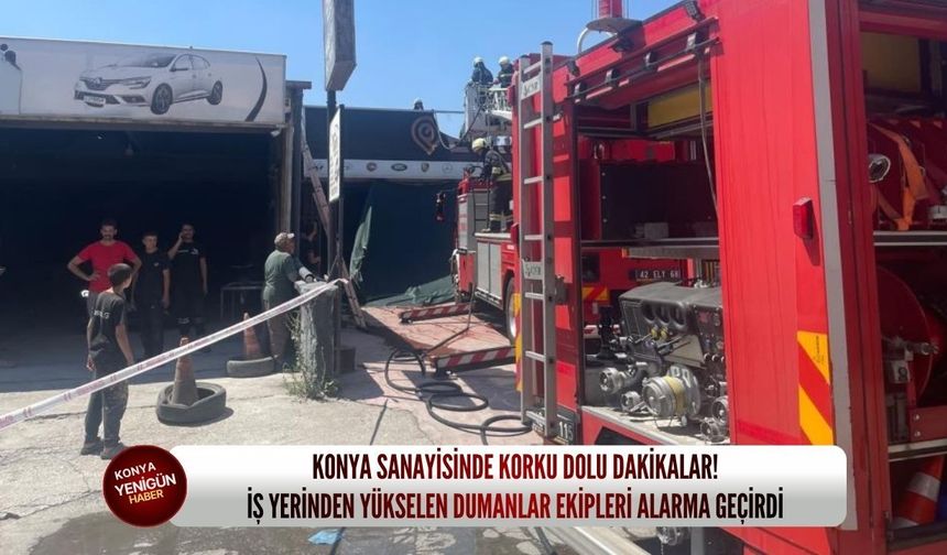 Konya sanayisinde korku dolu dakikalar! İş yerinden yükselen dumanlar ekipleri alarma geçirdi
