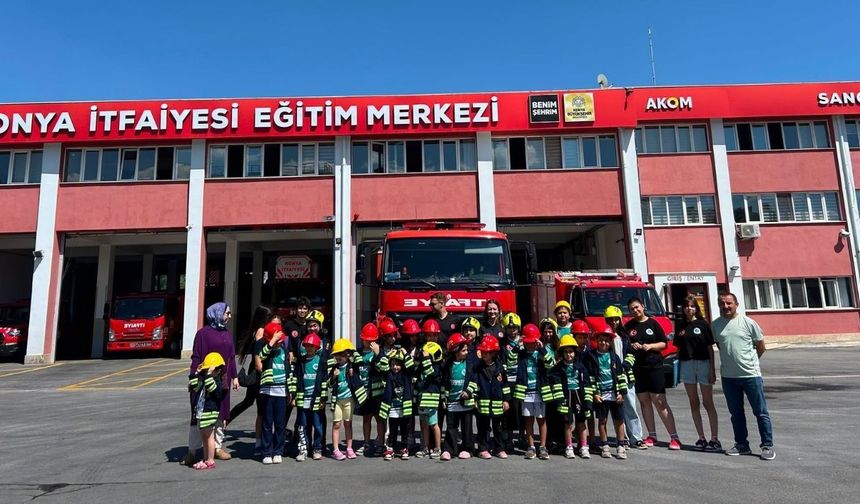 Meram'da genç sporculara yangın eğitimi uygulamalı anlatıldı!