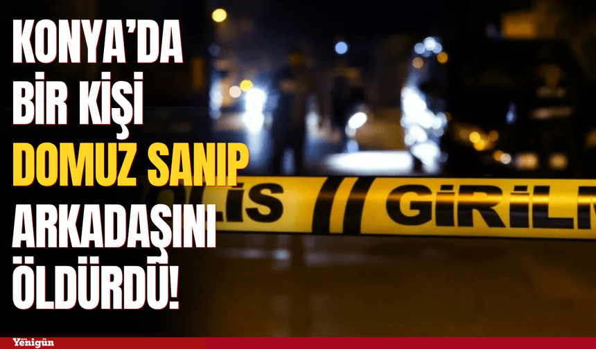 Konya'da bir kişi domuz sanıp arkadaşını öldürdü