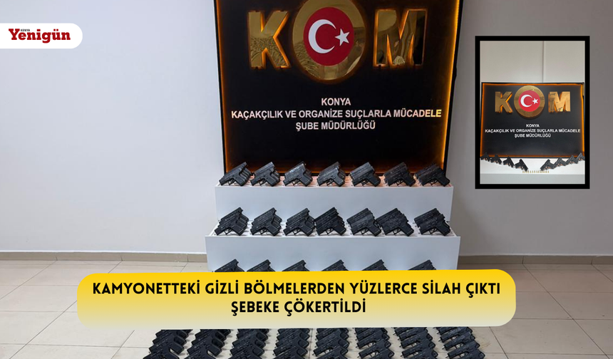Kamyonetteki gizli bölmelerden yüzlerce silah çıktı, şebeke çökertildi