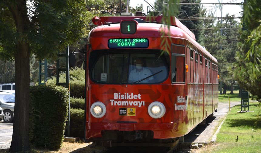 Konya'da bisiklet tramvayı güzergâhı geçici olarak kısaltıldı